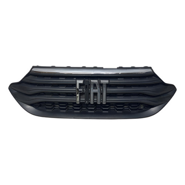 Grade Parachoque Dianteiro Fiat Strada 2020 Á 2023 Original Preto Fosco