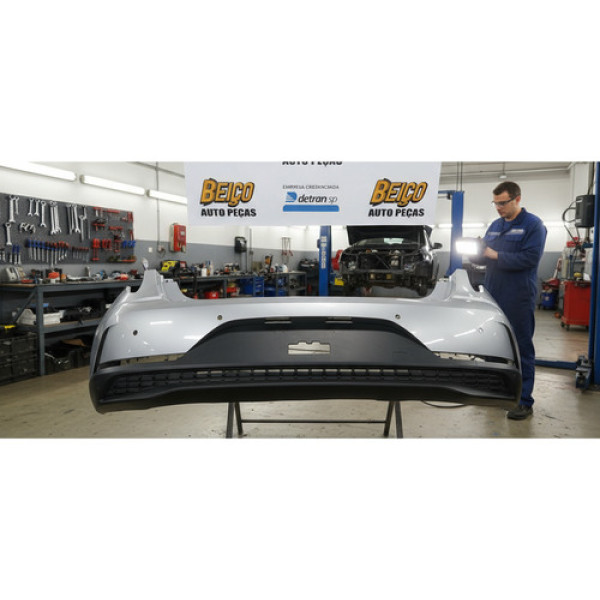 Parachoque Traseiro Hyundai Hb20 Hatch 2023 Original Lj Prateado