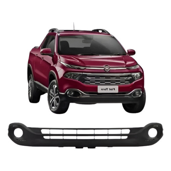 Spoiler Parachoque Dianteiro Fiat Toro 2016 2017 2018 2019 L Preto
